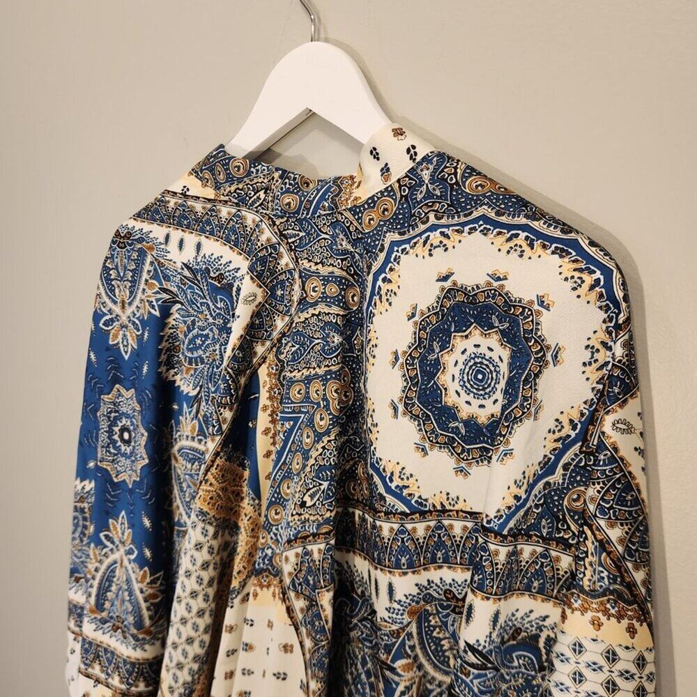 Hayden Los Angeles Wrap Blouse Kimono Boho Festival Flowy Western Glam - Size M - Picture 4 of 7